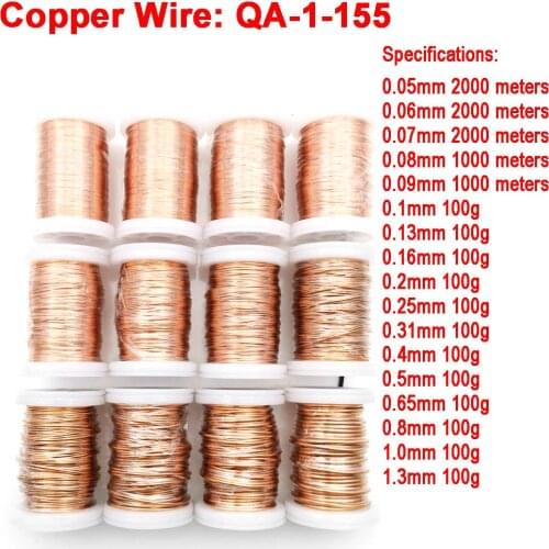 Enameled Copper Wire 0.05 0.4 0.2 0.8 1.0 1.3mm Magnet Wire Magnetic Coil Winding wire For Making Motor Voice coil Electromagnet