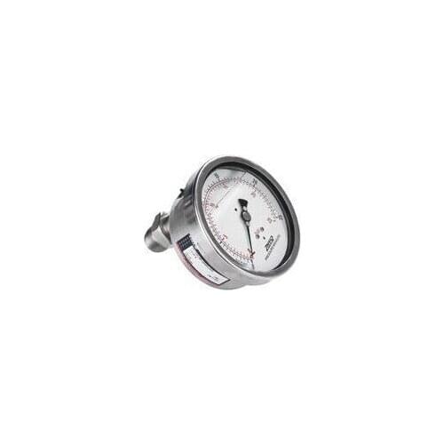 Vibration resistant axial installation diaphragm pressure gauge PT124Y-625