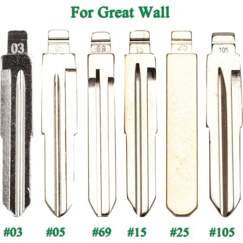 Bilchave 10pcs/Lot For Great Wall Haval Hover H1 H2 H3 H5 H8 H9 Flip Remote Car Key Blacde Fob Replacement Blank Blade