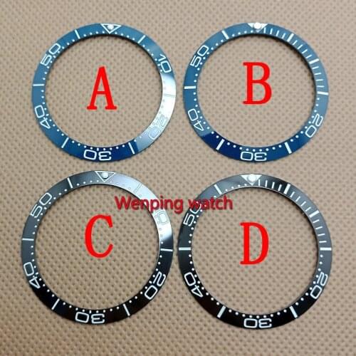 Black/blue ceramic bezel insert Full Good green luminous for 40mm Parnis watch P918