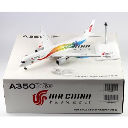 1:200 Alloy Collectible Plane JC Wings XX2084A Air China "Beijing Expo 2019" A350-900XWB Diecast Aircraft Model B-1083 Flap Down
