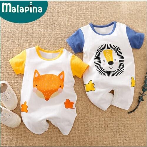 Malapina 2020 Summer Newborn Baby Boy Girls Romper Clothes Dinosaur Onesie Jumpsuit Infant Cotton Outfit Baby Toddler Costume