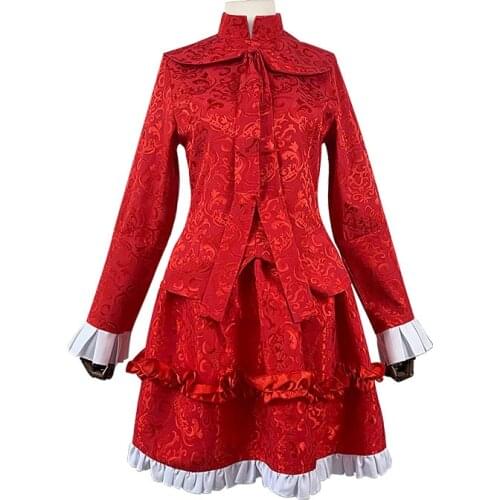 Hot Anime Shadows House Kate Red Dress Cosplay Costume Women Uniform Dailydres Suit Halloween Carniva Party Anime Cosplay
