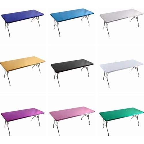 Nice Looking Matalic Spandex Table Topper Rectangle Stretch Tablecloth Cover Wedding Table Cloth Event Hotel Decoration