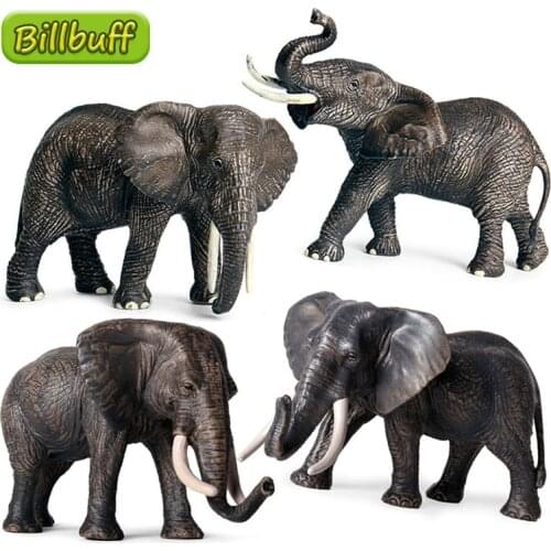 Large Simulation Wild Animal Solid Elephant PVC Model Action Figures Collection Miniature Cognition Educational toy for children