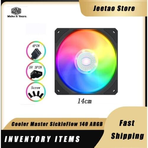 Cooler Master SickleFlow140 ARGB 140mm 5V\3PIN Addressable PMW Temperature Control Computer Case CPU Cooling Silent Fan