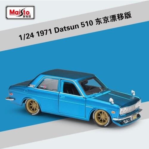 Maisto 1:24 1971 Datsun 510 Modified Version High Simulator Sport Car Alloy Model Car