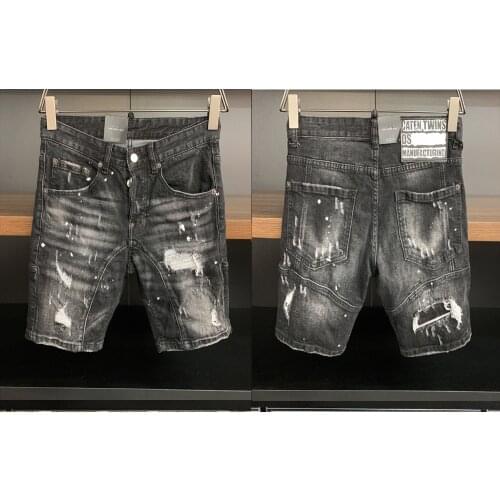 DSENQI Men Jeans Ripped for Skinny DSQ shorts Jeans Pants Mens Jeans A228-1