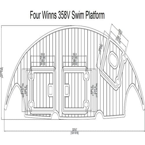 Four Winns 358V Swim Platform Pad Boat EVA Teak Decking 1/4" 6mm