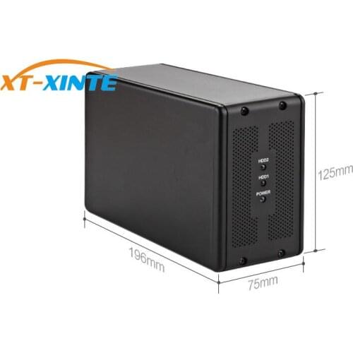 DT-3608 Desktop 3.5-inch Dual-port SATA Serial Port to USB3.0 Mobile Hard Disk Array Box RAID Hard Disk Box