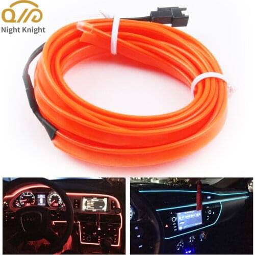 Night knight Car Atmosphere 1M 2M 3M 4M 5M Colorful Cold Lights Wire LED Auto Decorative Light lines Strip Neon Lamps