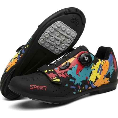 New mountain bike self-locking cycling shoes bicycle shoes road bike lock shoes hard soled shoes for men and women Bicycle Shoes