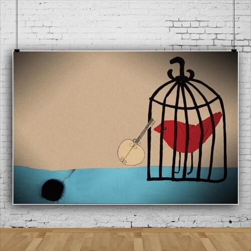 New Style Creative Simple Bird Cage Background for Photography Baby Portrait Photographic Backdrops Photocall Photo Studio