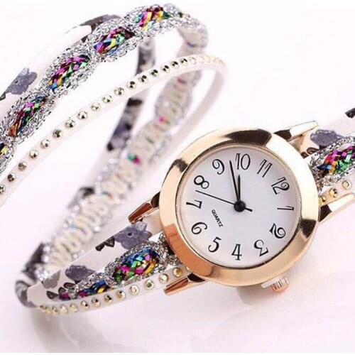 Luxury Women Multilayer Faux Crystal Bracelet Arabic Numerals Simulation Quartz Watch Present NEW CHIC