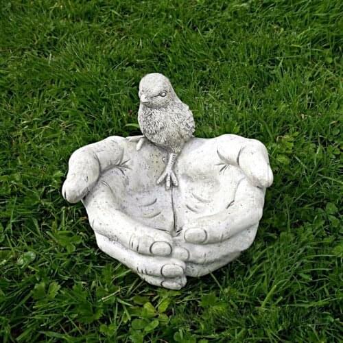 Hand Shaped Bird Feeder Resin Garden Statue Sculpture Outdoor Decorations for Patio Porch Pathway Yard Wholesale&Dropship