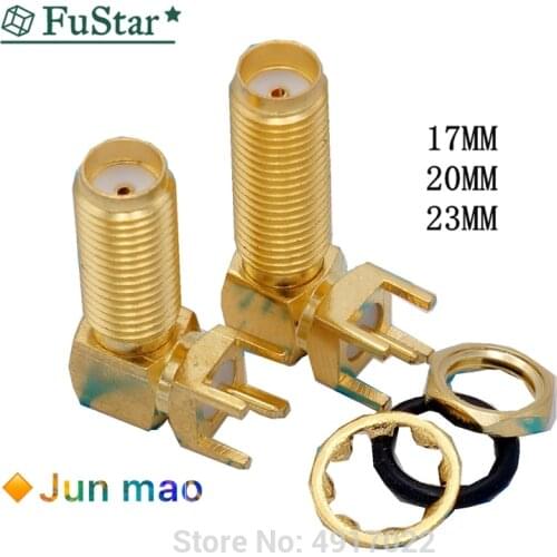 2/10PCS Longer 17MM 20mm 23MM SMA Female Thru Hole plug Right Angle 90 DEGREE ( SMA-KWE ) PCB Mount Connector RF Adapter Hot