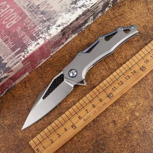 High hardness and sharp M390 blade titanium alloy handle outdoor camping tactics hunting self-defense fruit folding knife