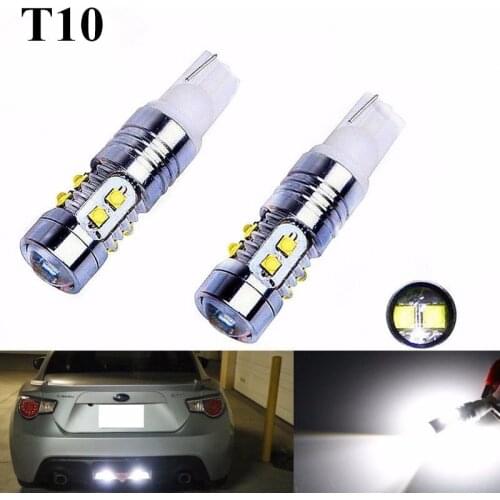 2 Pieces Super Bright Cree Chips 168 175 194 2825 W5W T10 LED Bulbs For Car Interior & Exterior Lights Replacement, White