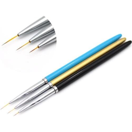 3pcs Nail Art Liner Dotting Brush Set Gradient French Lines Stripes Flower Grid Painting Drawing Pen for Extension UV Gel