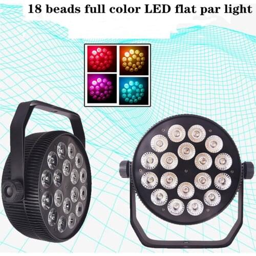 High Quality Aluminum Alloy LED Flat Par 18x18W 6in1 DJ Par DMX 512 Light DMX For Dj disco Party Lighting Stage Ligh