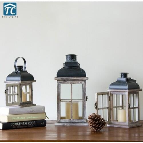 WITFAMILY Decorative Wooden Candlesticks