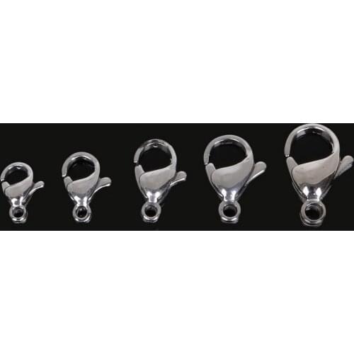 10pcs/lot Different Sizes Stainless Steel Lobster Clasps Fit Bracelet Necklace Making For DIY Jewelry Findings