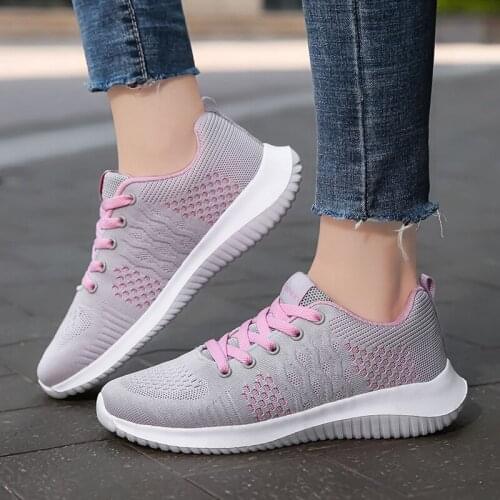 New Womens Sneakers Casual Female Shoes Mesh Lace-Up Ladies Platform Flat Shoes for Women Walking Women Shoes Zapatillas Mujer