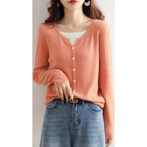 2021 Cardigans for woman summer sweaters knitted jumper High Quality Female knitwear O-neck cool comfortable