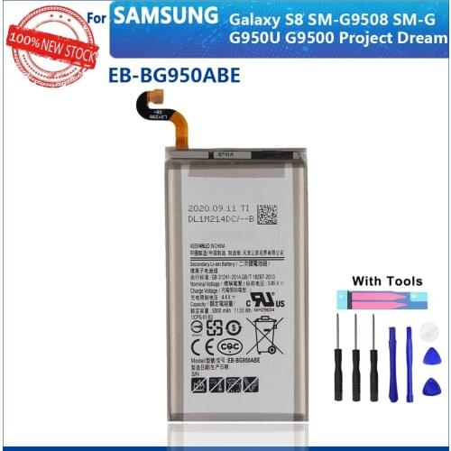 100% Original 3000mAh EB-BG950ABE Battery For Galaxy S8 SM-G9508 G950F G950A G950T G950U G950V G950S Phone Battery With tools