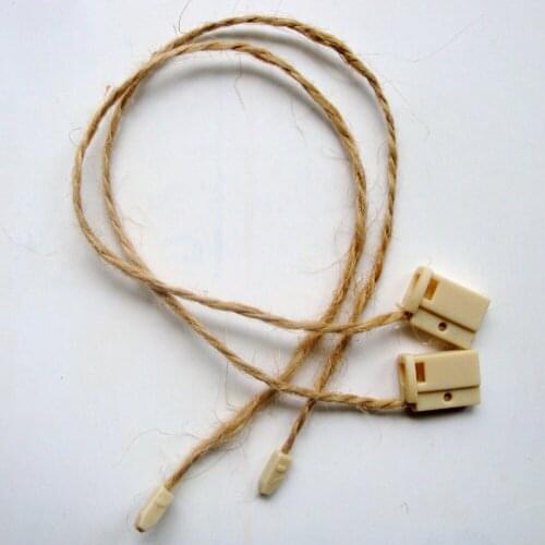 1000pcs/lot Jute Hemp Hang Tag String Lock 20cm Jute Hang String Cord For Garment Apparel Price Label Hang Tag