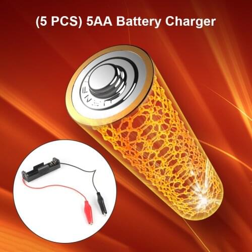 5 Pcs 1.5V Power Battery Holder Storage Box 1 Slot Aa Battery Box Battery Replacement Parts With Alligator Clip