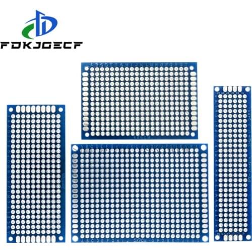5x7 4x6 3x7 2x8 cm 5*7 4*6 3*7 2*8 double Side Copper prototype pcb Universal Printed Circuit Board Protoboard For Arduino Blue