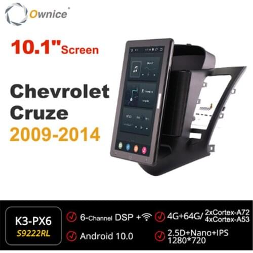 1280*720 Ownice Android 10.0 Car Radio forChevrolet Cruze 2009 - 2014 GPS Multimedia Player Audio head Unit 10.1" IPS Rotatable