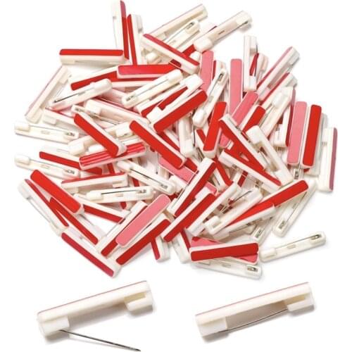 50pcs 22/31/36/40mm White Safety Pin Bar with Adhesive Brooch Back Making Wedding Brooch DIY Findings Accessories