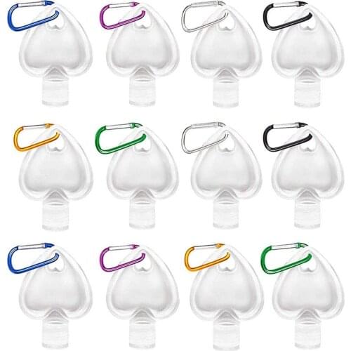 12pcs 1.7oz Hand Sanitizer Bottle Lovely Empty Refillable Leakproof Clear Travel Bottle with Keychain for Toiletries Liquid Soap