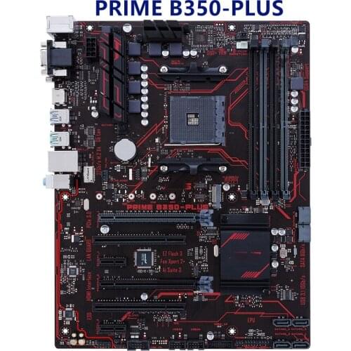 For used ASUS PRIME B350-PLUS Socket AM4 DDR4 Motherboard AMD Ryzen Athlon II 64GB PCI-E 3.0 USB3.1 DDR4 64GB