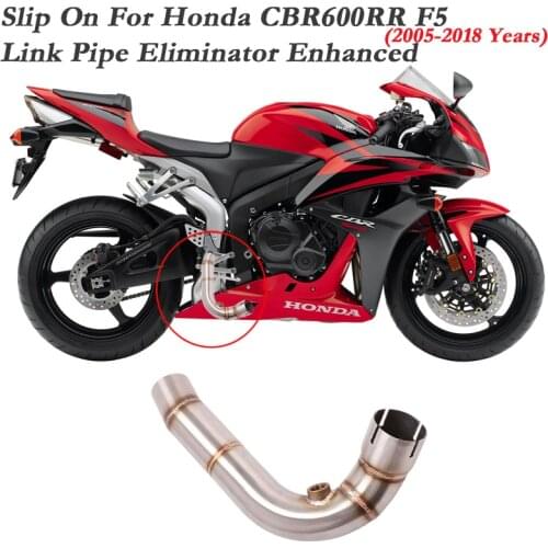 For Honda CBR600RR F5 2005 - 2018 Motorcycle Exhaust Escape Modify Link Pipe Cat Delete Eliminator Enhanced Slip-on