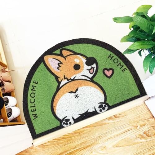 Welcome Doormat Entrance Hallway Half Round Printed Non-Slip Floor Rugs Front Door Mat Outdoor Rugs Carpet Bedroom Kitchen