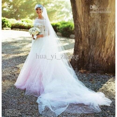 Cordones 2020 Elegant Anne Hathaway Mariage Robe Strapless Neckline Tulle Lace Floor Length Bridal Bespoke Wedding Dresses