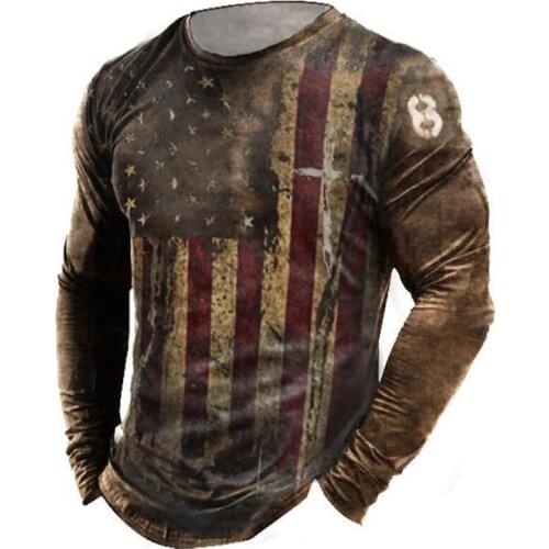 Fashion Mens T-Shirt Oversized Long Sleeve Summer T-Shirts Harajuku Ethnic Vintage 3D Letters Print T Shirts Men Camiseta