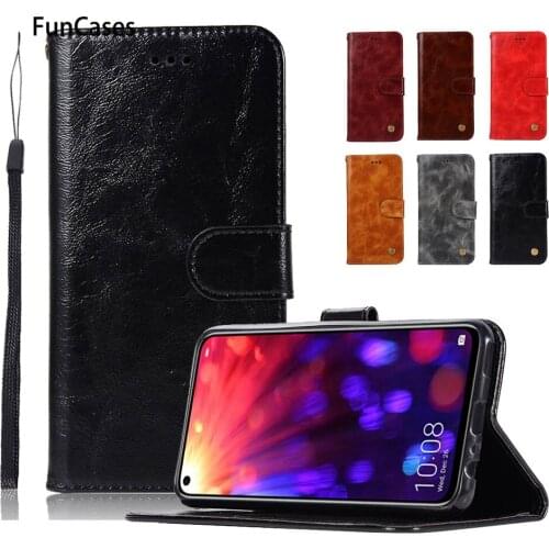 Book Flip Cover Cases For HUAWEI Honor View 10 20 PU Leather Cover For HUAWEI BKL-L09 PCT-LX9 COL-L29 Full Housing TPU Case Rope