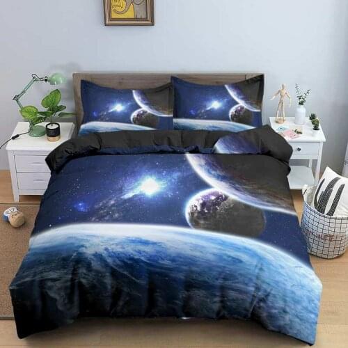 Bedroom Decor New Fashion 3D Space Printing Pattern Bedding Sets Comforter Cover with Pillowcase 2/3 Pcs US/AU/EU/UK Single/Twin