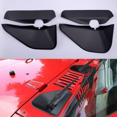 4pcs ABS Front Windshield Wiper Water Spray Base Cover Fit For Jeep Wrangler JK 2007-2010 2011 2012 2013 2014 2015 2016 2017