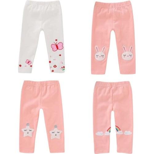 Toddler Leggings Girls Pants Rainbow Pattern Children Trousers Flower Bunny Clothes for Baby Boy Infant Clothing Kids Pants 2019