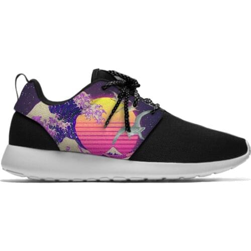 Japanese harajuku Great Retro Wave Fashion Lightweight Sport Running Mesh Shoes Men Women Casual Breathable Sneakers