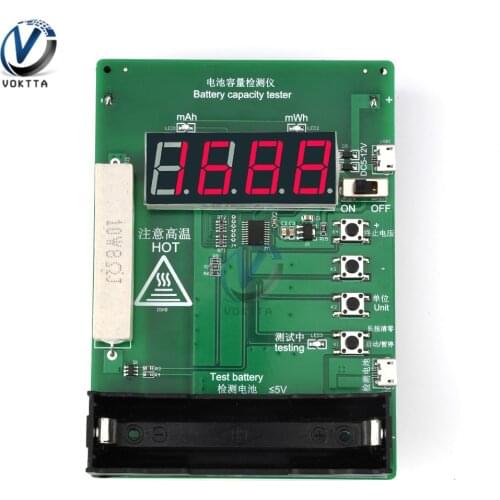 18650 Lithium Battery Capacity Tester Module 0.56Inch LED 4 Digit Digital Tube Display Power Bank Capacity Monitor Tester Module