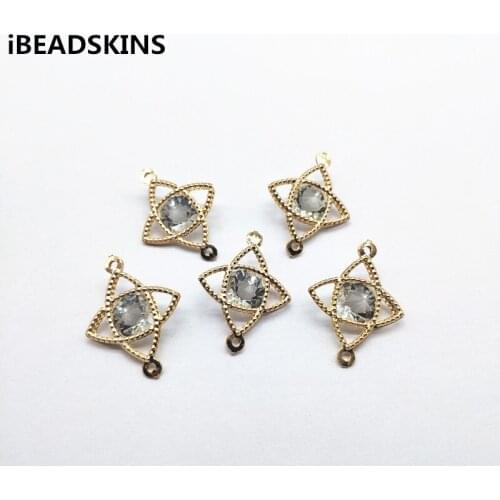 New arrival! 30x22mm 200pcs Rhinestone Flower Shape charm for Earrings parts Necklace Accessories hand Made Earrings Jewelry DIY