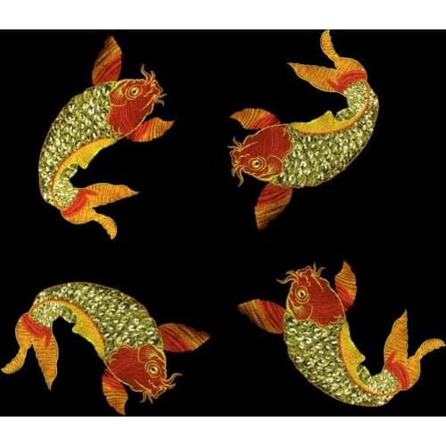 New high quality patches for clothes such a jacket, carp design big traditional embroidery patches