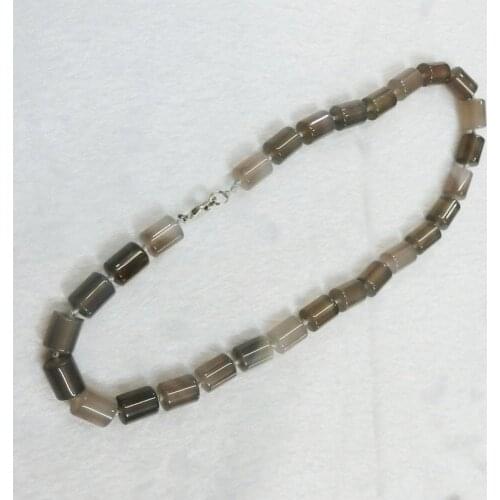 Wholesale 3pcs Bohemian Jewelry Natural Quartz Stone Gray Agates Columns Stone Matching Necklaces Women Beaded Necklace Free