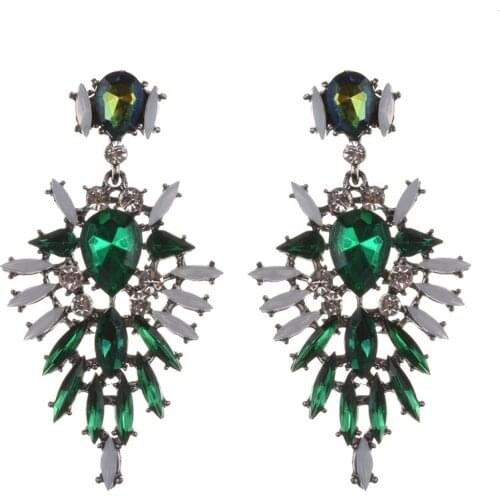 Maxi Snow Pendant Statement Earrings For Women Drop Dangle Crystal Earring Jewelry Boho Luxury Statement Wedding Jewelry